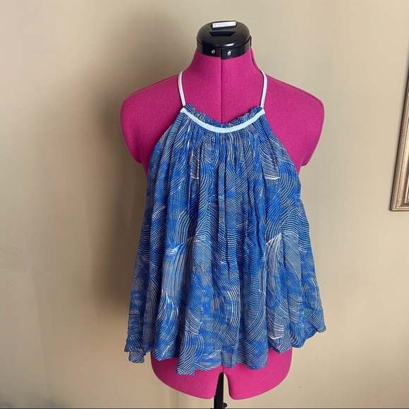 Free People Blue Pattern Tank Top - Picture 2 of 6